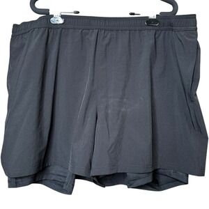 NWT DSG Agility Shorts Men's XXL Black Athletic Fit Built-in Liner Zipper Pocket